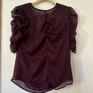 Polka dot ruched blouse